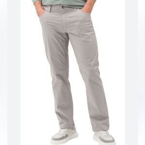 BRAX Mens Cooper Straight Fancy Pants Size 34 Grey Stretch Classic Regular Fit